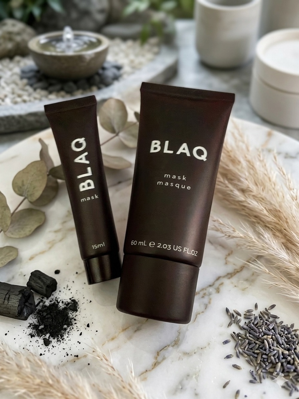 BLAQ Charcoal Mask Tube - Deep Brown Packaging
